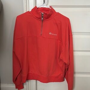 Red, Quarter zip champion jacket. Barely worn, no stains or marks